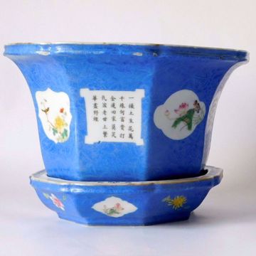 Picture of PAIR OF OCTAGONAL FLOWER POTS WITH BOWL