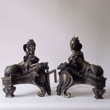 Picture of PAIR OF FIREPLACE ANDIRONS