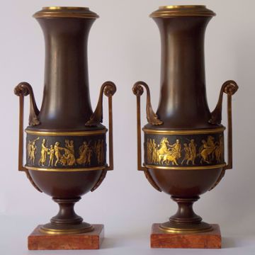 Picture of PAIR OF COPPER VASES