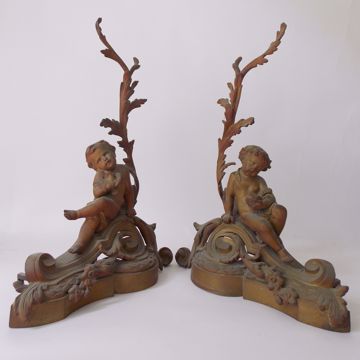 Picture of PAIR OF FIREPLACE ANDIRONS