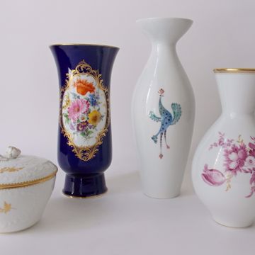 Picture of THREE VASES AND A LIDDED DISH