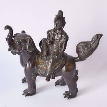 Picture of SEATED GODDESS ON FOO-DOG