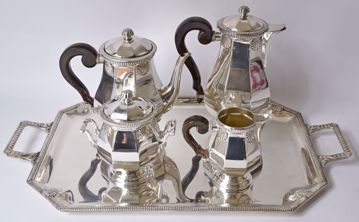 Picture of OCTAGONAL COFFEE AND TEA SET ON TRAY