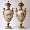 Picture of PAIR OF EGG-SHAPED LIDDED VASES 