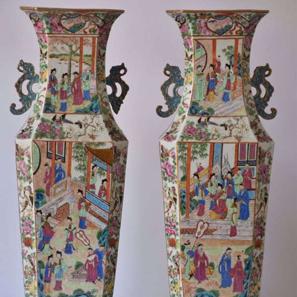 Image sur PAIRE DE VASES OCTOGONAUX