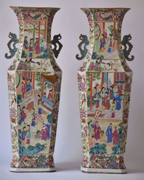 Picture of PAIR OF OCTAGONAL VASES