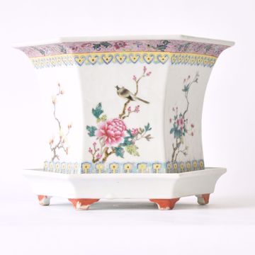 Image de POT DE FLEURS HEXAGONAL SUR SOUS-POT