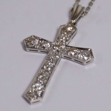 Image de COLLIER EN OR BLANC ET PENDENTIF EN OR BLANC