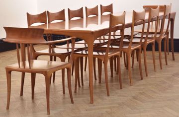 Image de GRANDE TABLE, PAIRE DE CHAISES A BRAS ET 9 CHAISES