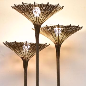Image de LAMPE PAPYRUS SUR PIED EN CUIVRE 